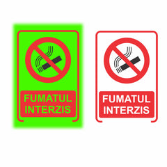 Semn Fosforescent Fumatul Interzis dimensiune 20 cm - 15 cm
