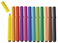 Set 12 Carioci colorate cu varful gros Playbox