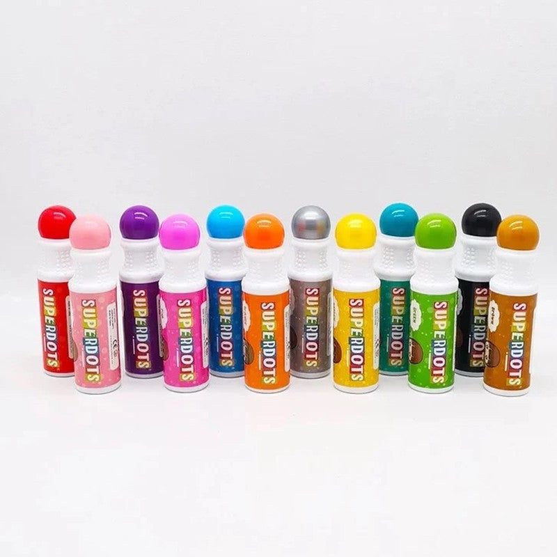 Set 12 carioci dot markers lavabile uscare rapida 40 ml culori diverse