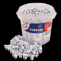 Set 1250 de margele cub de insirat cu litere diametru 6.5 mm
