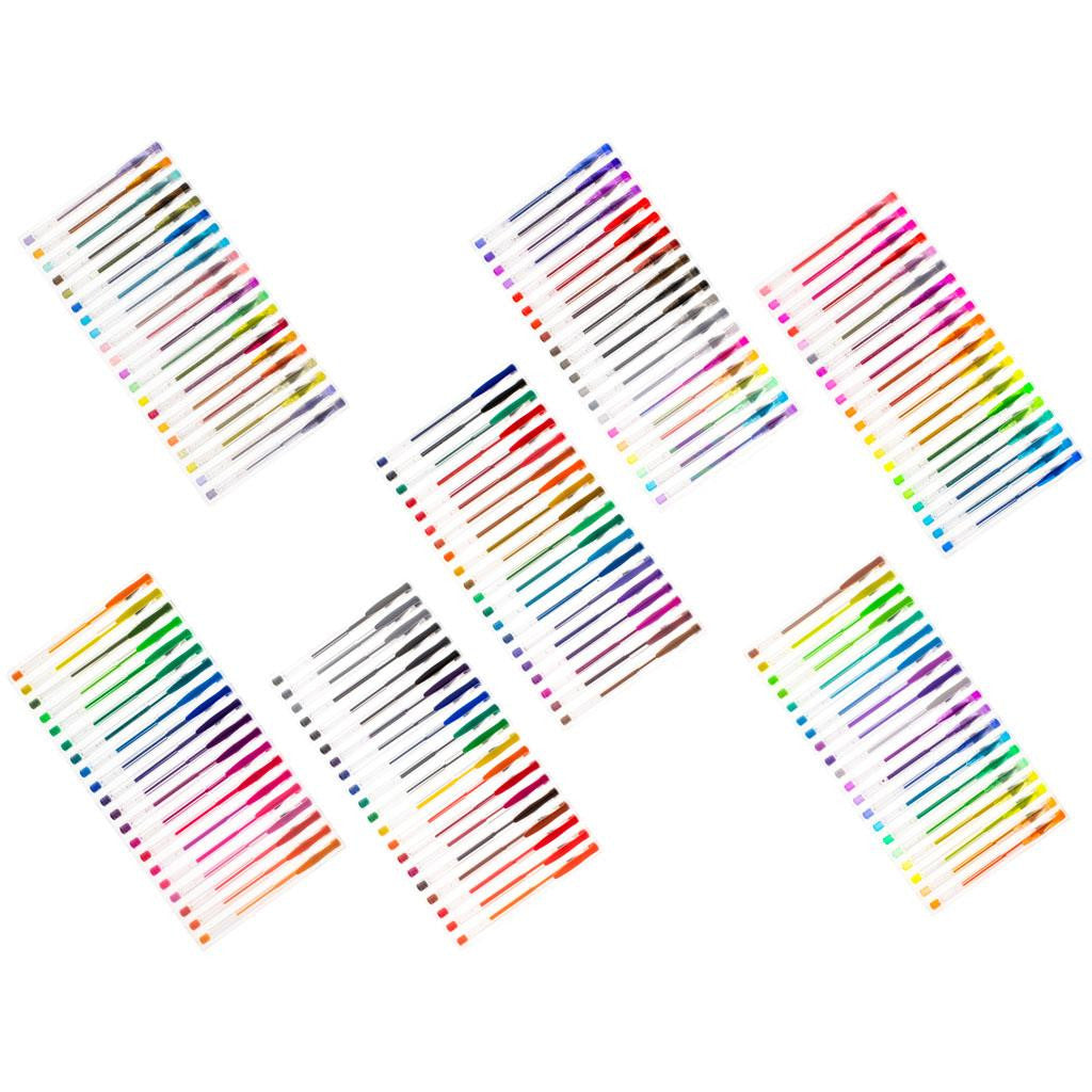 Set 140 piese Pixuri cu Gel Multicolor cu Sclipici (glitter)
