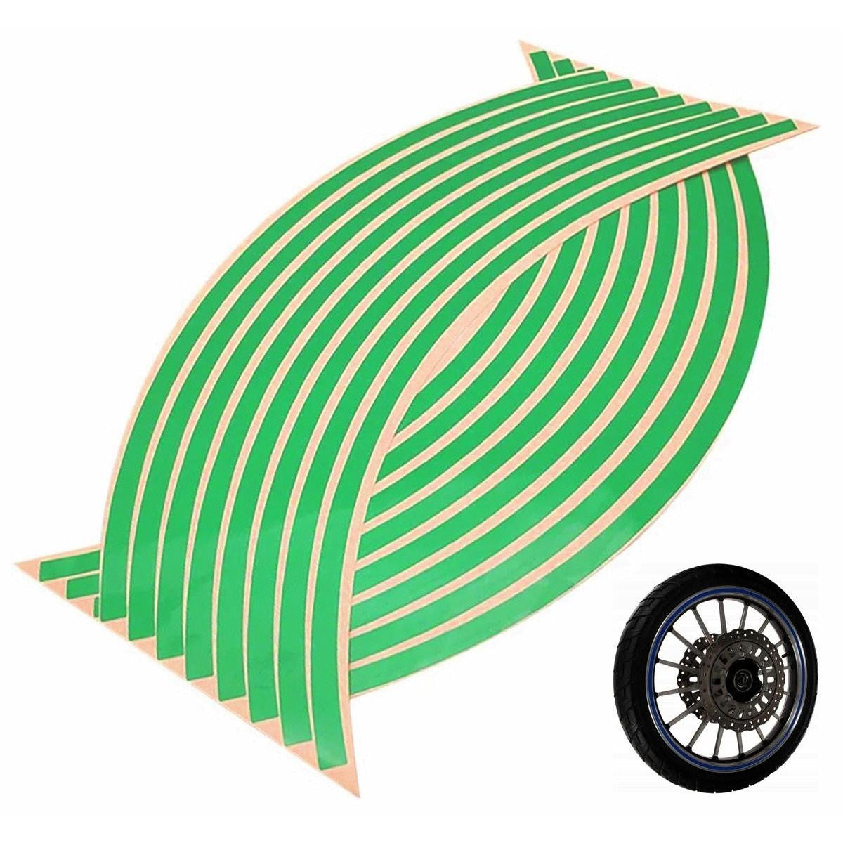 Set 16 Ornamente Reflectorizante pentru Jante Auto Moto culoare Verde