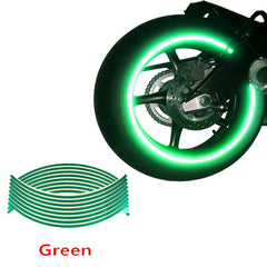Set 16 Ornamente Reflectorizante pentru Jante Auto Moto culoare Verde