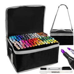 Set 168 mMarkere cu varf Dublu Multicolore cu Geanta Procart