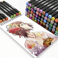 Set 168 mMarkere cu varf Dublu Multicolore cu Geanta Procart
