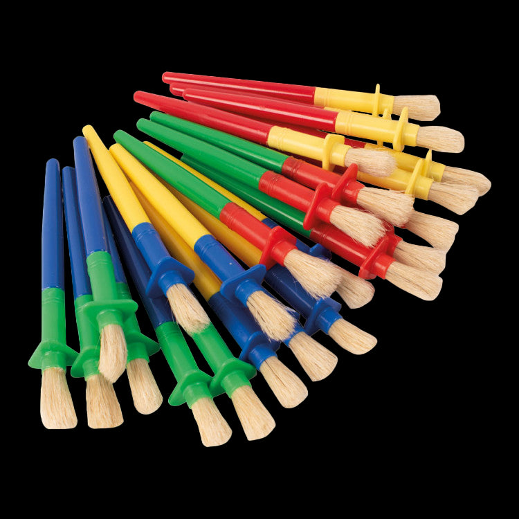 Set 24 de pensule groase maner cu protectie pentru copii mici Playbox