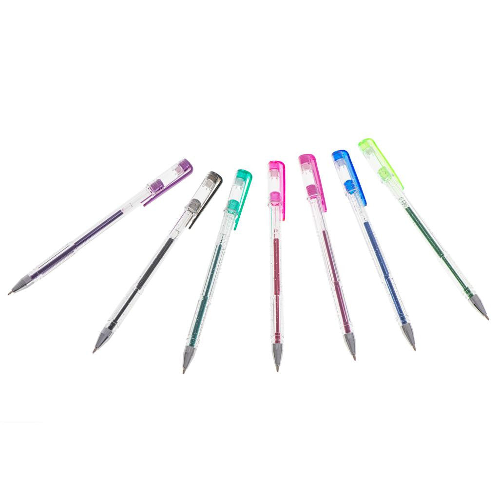 Set 25 piese Pixuri cu gel multicolor cu sclipici (glitter)