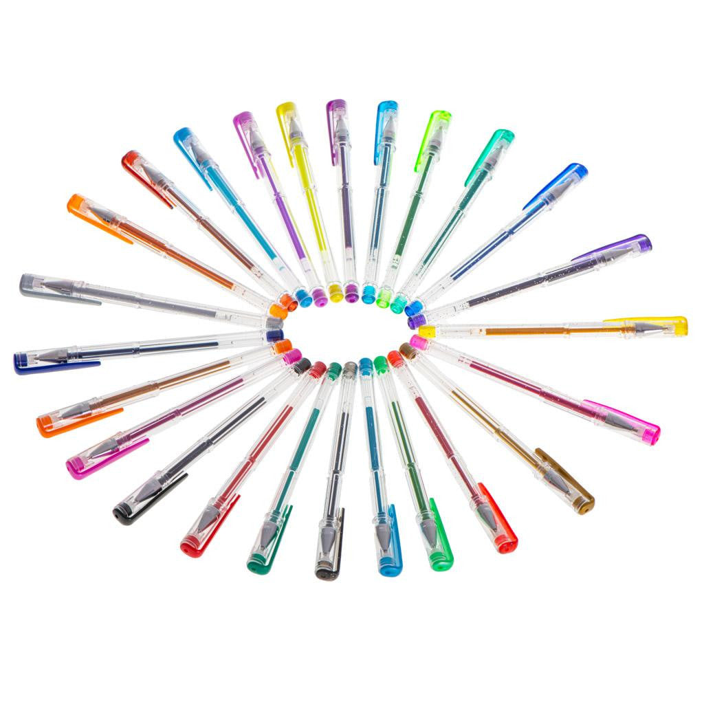 Set 25 piese Pixuri cu gel multicolor cu sclipici (glitter)