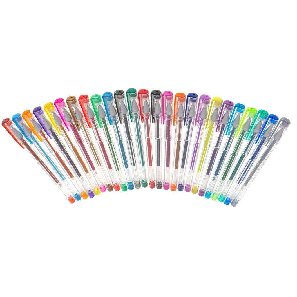 Set 25 piese Pixuri cu gel multicolor cu sclipici (glitter)
