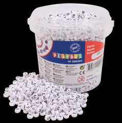 Set 2500 de Margele rotunde plate de insirat cu litere diametru 7.5 mm