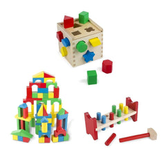 Set 3 jucarii clasice din lemn