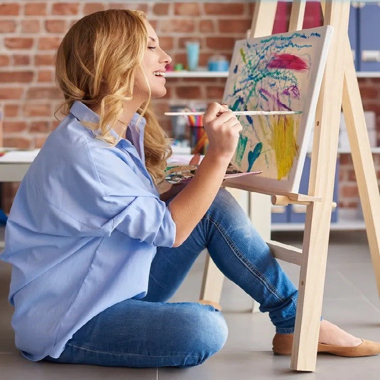 Set 3 sasiuri din lemn cu panza CANVAS pentru pictura culoare Alb Mat