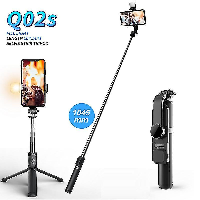 Set 3in1 Selfie Stick cu Lampa LED si Trepied conectare Bluetooth alimentare USB