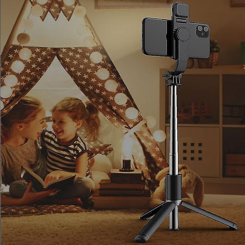 Set 3in1 Selfie Stick cu Lampa LED si Trepied conectare Bluetooth alimentare USB