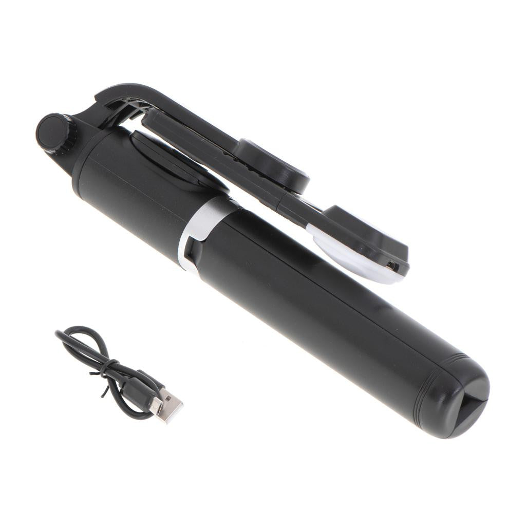 Set 3in1 Selfie Stick cu Lampa LED si Trepied conectare Bluetooth alimentare USB
