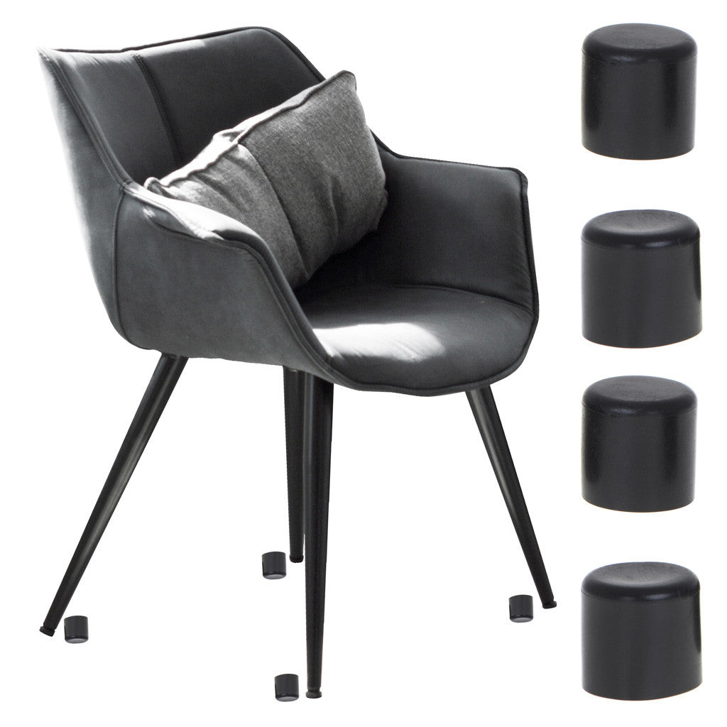 Set 4 buc. protectii anti-zgarieturi picioare scaun diametru 19mm culoare neagra
