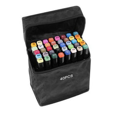 Set 40 markere colorate duble scriere si evidentiere geanta depozitare