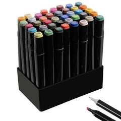 Set 40 markere colorate duble scriere si evidentiere geanta depozitare