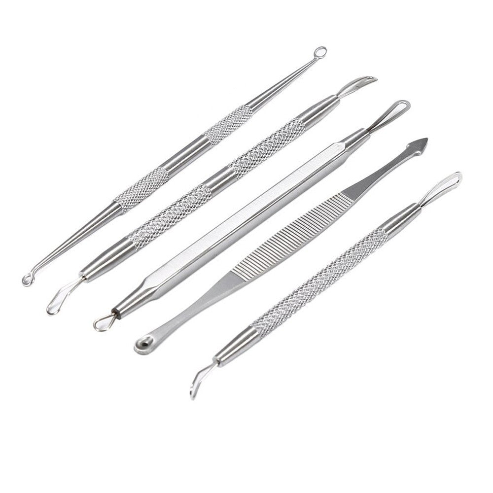 Set 5 pensete Extractie Puncte Negre si Acnee 10 capete diferite Otel