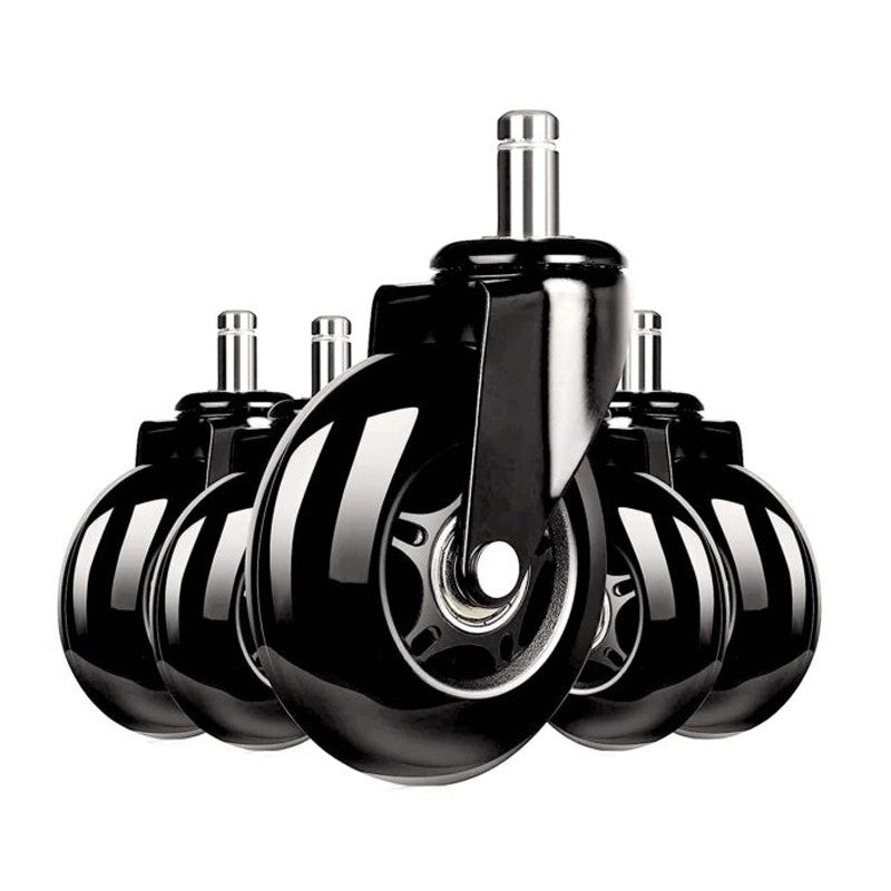 Set 5 roti universale pentru scaune de gaming birou silicon 3 inch negru