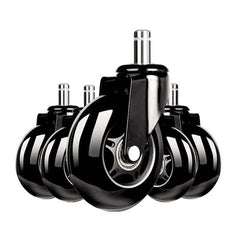 Set 5 roti universale pentru scaune de gaming birou silicon 3 inch negru