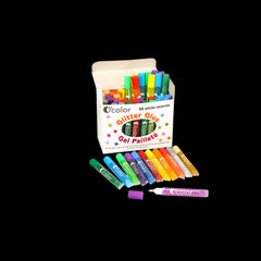 Set 50 flacoane lipici glitter in 12 culori asortate