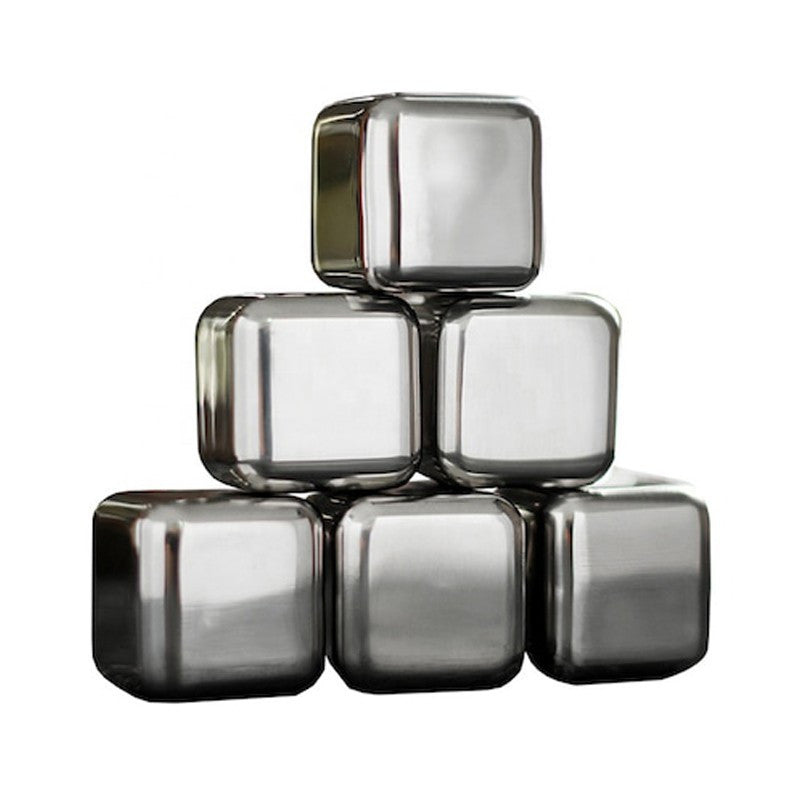 Set 6 cuburi de gheata din inox cleste cutie depozitare 2.6 cm
