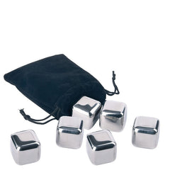 Set 6 cuburi de gheata din inox cleste cutie depozitare 2.6 cm