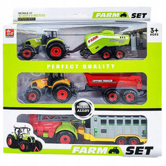 Set 6 utilaje de jucarie pentru ferma tractoare remorci masini agricole pentru copii