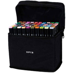 Set 80 Markere colorate cu varf dublu si Geanta depozitare