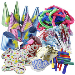 Set 80 piese pentru Decor Petrecere Ghirlande Zornaitoare Coifuri si Suflatori