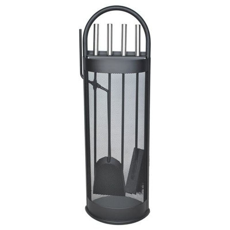Set accesorii semineu otel cleste carlig perie lopata suport depozitare negru