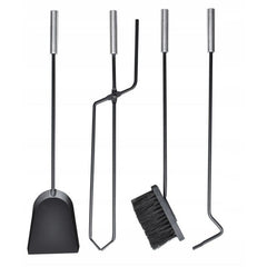 Set accesorii semineu otel cleste carlig perie lopata suport depozitare negru