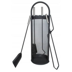 Set accesorii semineu otel cleste carlig perie lopata suport depozitare negru