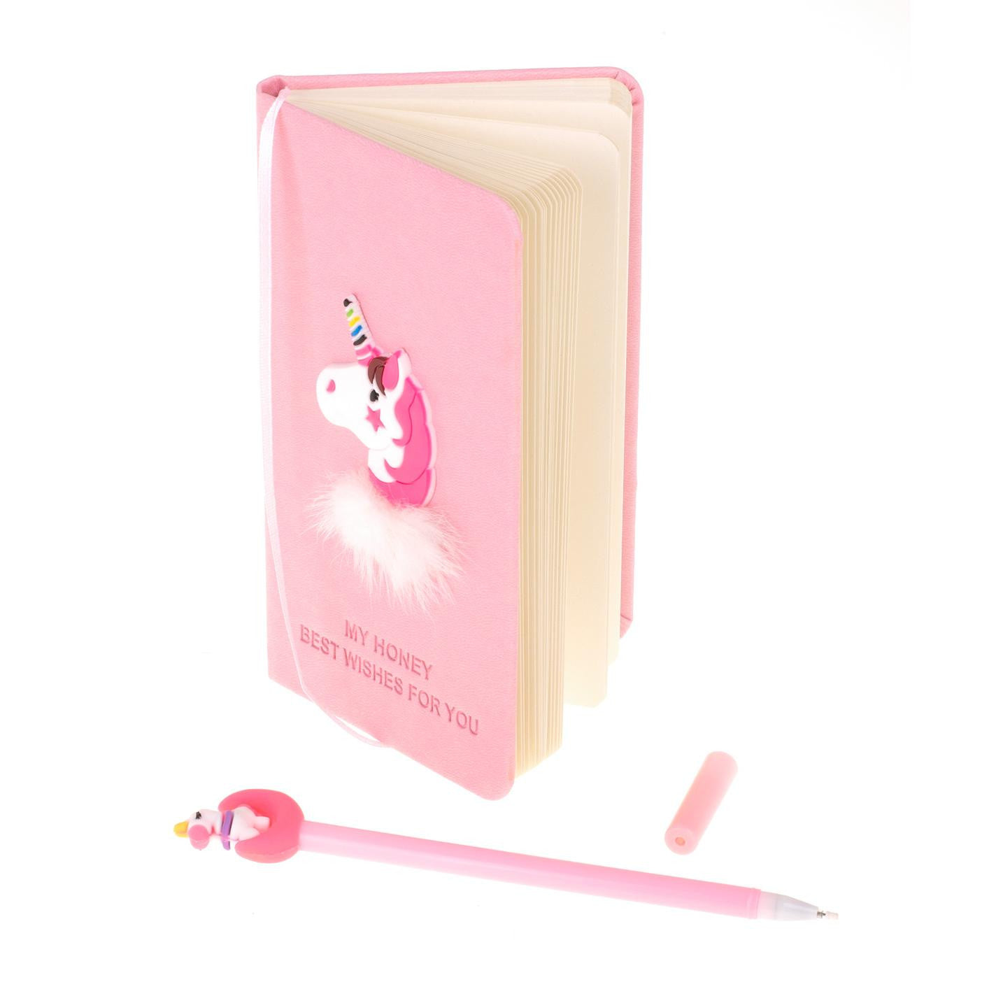 Set Cadou pentru Copii Caiet cu Unicorn finisat cu piele Ecologica  Pix cu Unicorn