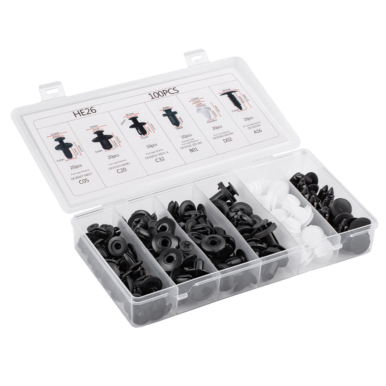 Set Cleme Clipsuri Reconditionare Auto 100 piese diferite modele