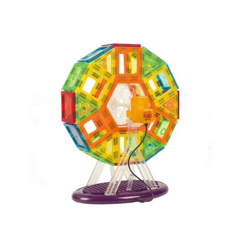 Set Constructie Magnetic 3D cu LED diferite forme si culori 130 piese