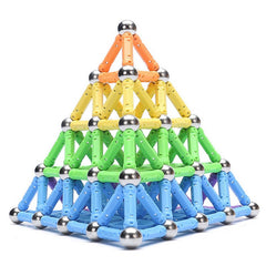 Set constructie magnetic 3d joc educativ 230 piese multicolore diferite forme si dimensiuni 6 ani