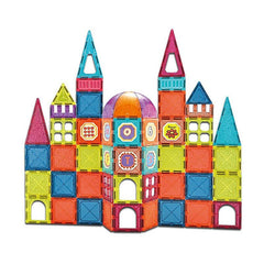 Set constructii magnetic 77 piese Castel multicolor Creativ Procart