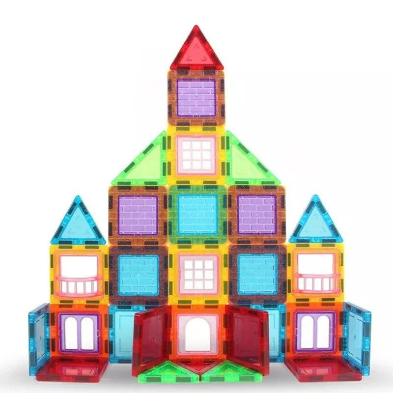 Set Constructii Magnetic cu 45 piese Magnetic tiles Castel 3D