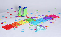 Set Covorase ortopedice Senzoriale tip Puzzle Curcubeu 9 bucati
