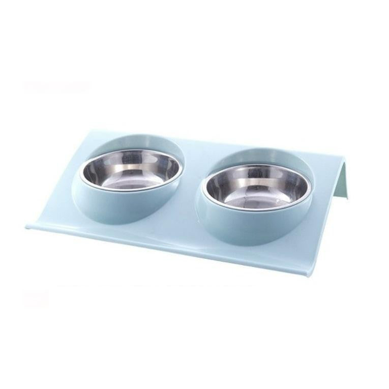 Set doua castroane metalice cu suport pentru animale de companie