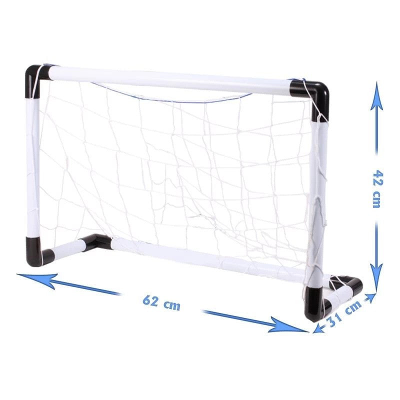 Set fotbal 2 porti cu plasa 62x42x31 cm pompa si minge incluse