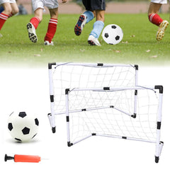 Set fotbal 2 porti cu plasa 62x42x31 cm pompa si minge incluse