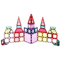 Set magnetic pentru constructii 66 piese multicolor plastic transparent