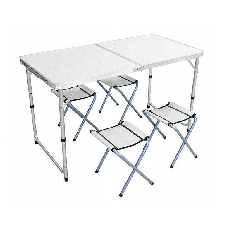 Set masa pliabila cu 4 scaune pentru camping inaltime masa ajustabila