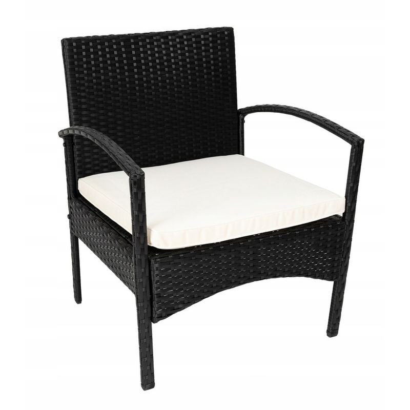 Set masuta si scaune pentru cafea blat sticla perne 2 locuri interior-exterior
