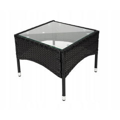 Set masuta si scaune pentru cafea blat sticla perne 2 locuri interior-exterior