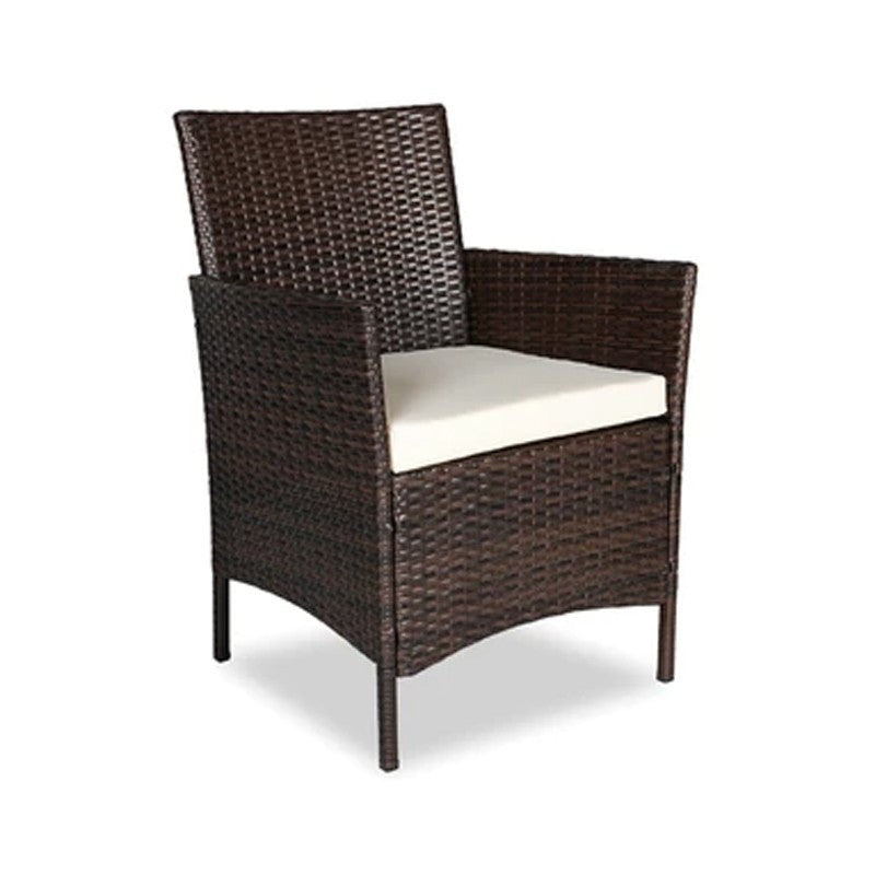 Set mobilier Gradina structura Metalica 4 piese Fotolii Canapea Masuta model Ratan maro