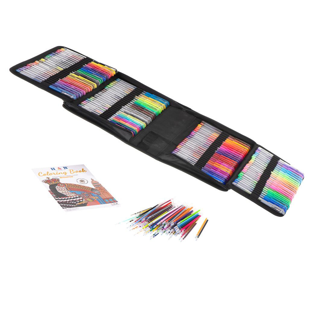 Set Pixuri cu gel cu Rezerve si Carte de colorat si Penar 246 piese